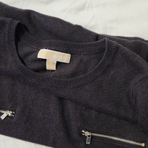 Michael Kors Gray dress sz M Silver pocket zipper - Picture 3 of 9